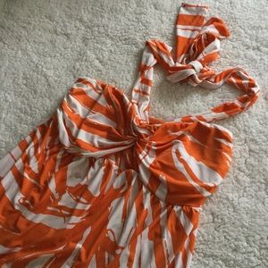 Apt 9 Orange and White Halter Dress